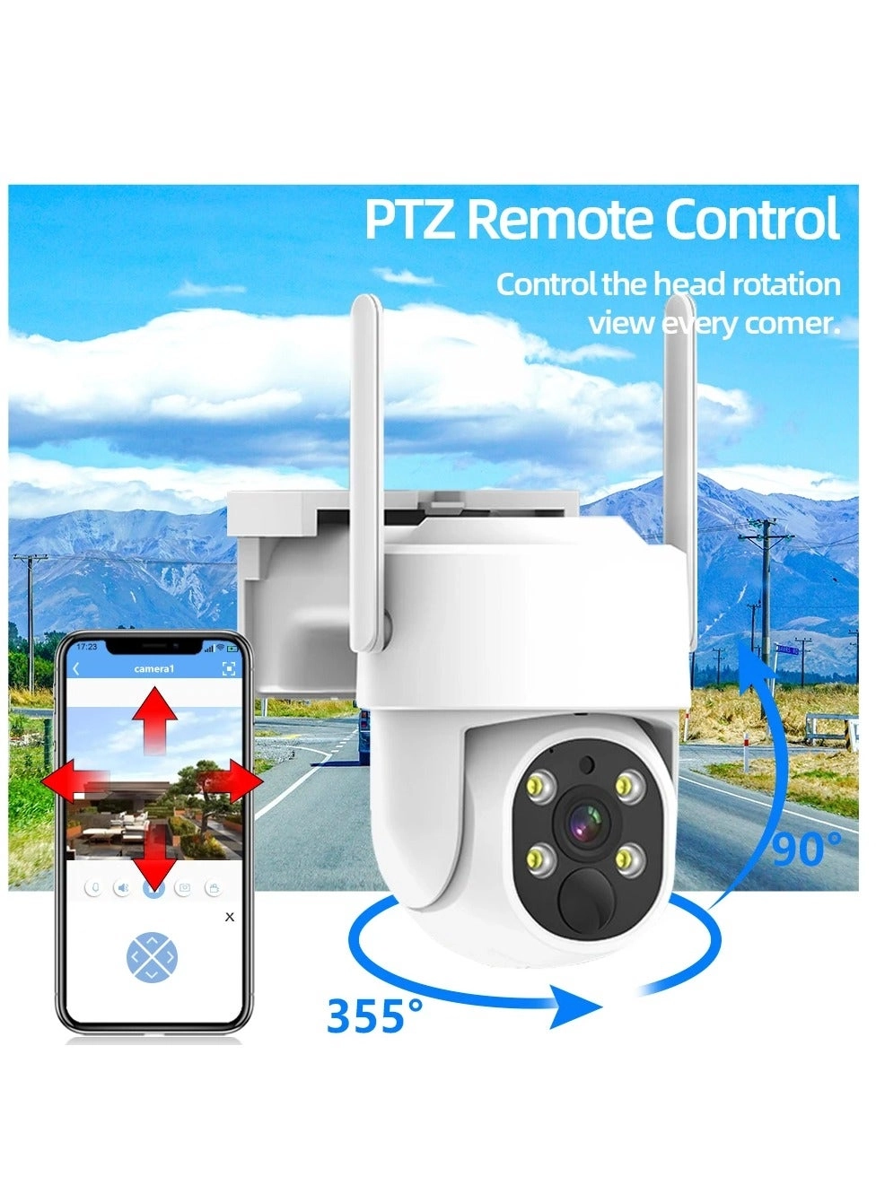 Solar Outdoor Security Camera 1080P