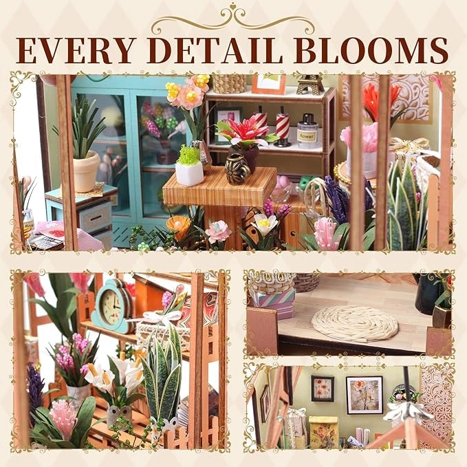 Miniature Greenhouse Kit - 1:24 Scale Multicolor