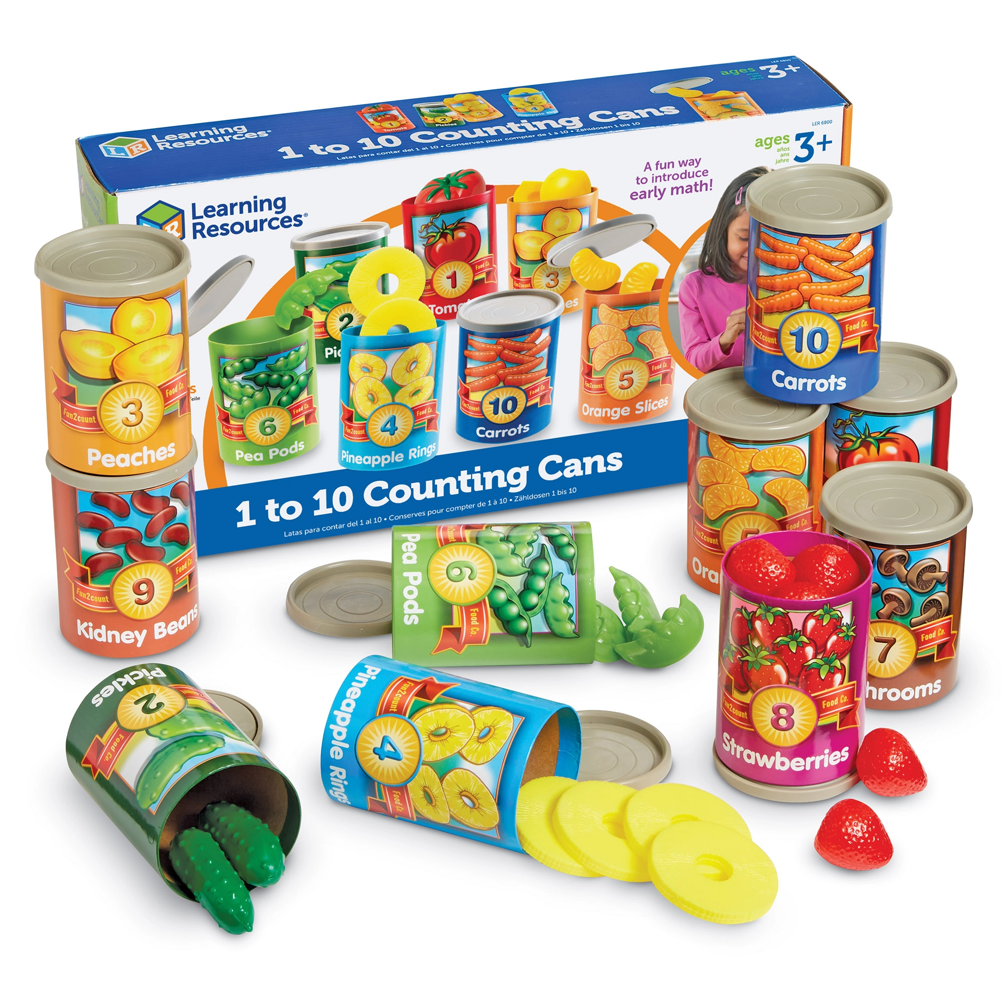 Learning Resources 1 To 10 Counting Cans - Suitable for 3 years & above 55 pieces