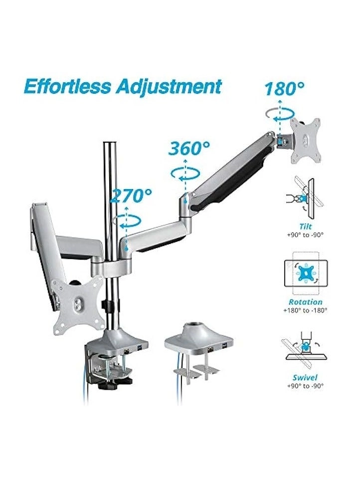 Dual Monitor Stand - 32 Inch 75mm x 75mm or 100mm x 100mm