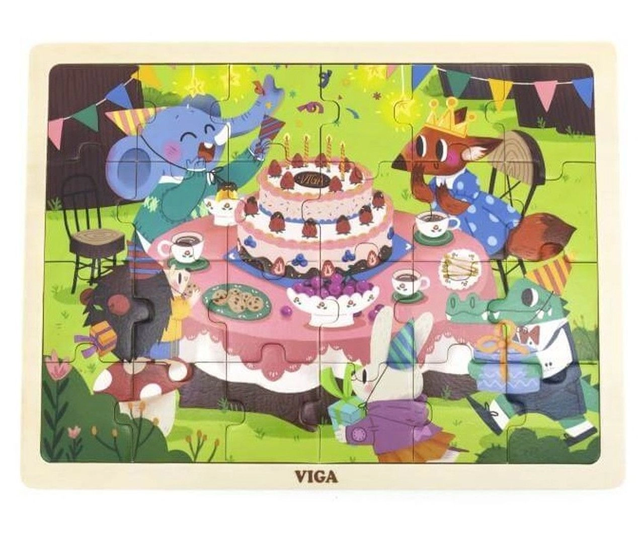 VIGA Birthday Party Wooden Puzzle (SW-44644) - 24 pcs