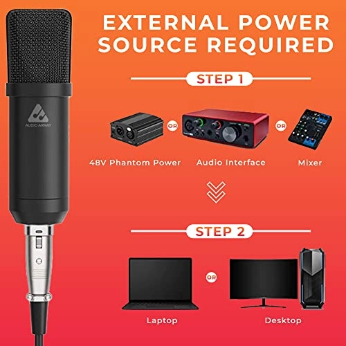 AM-C2 XLR Microphone - Condenser Kit Pro MAX Boom Arm