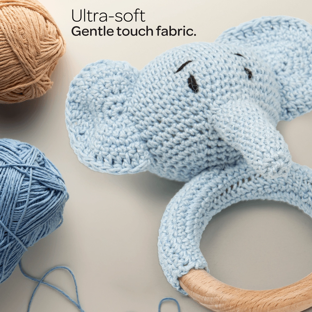 Crochet Ring Rattle Toy - Suitable for 0 month & above premium cotton yarn Tiger