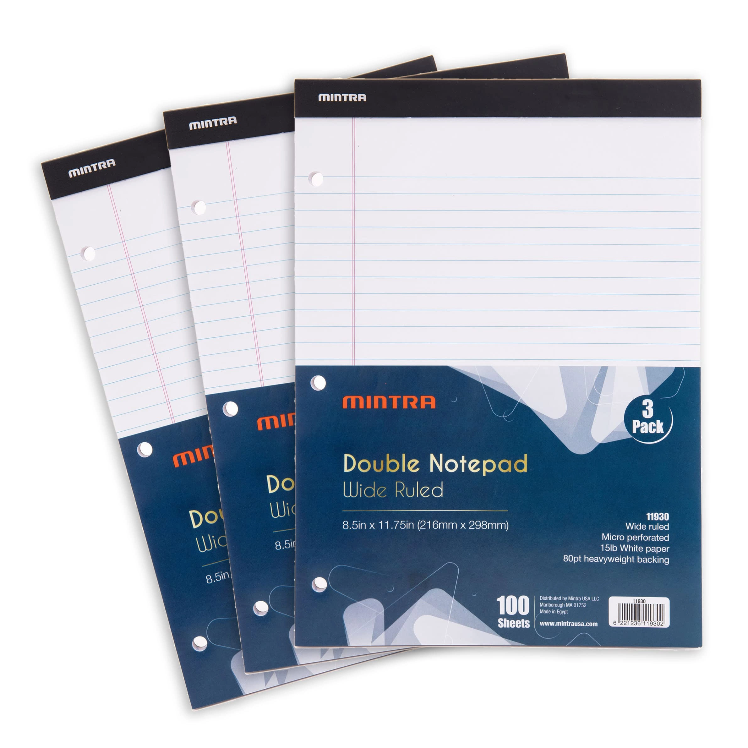 Mintra Products Canary Legal Pads 8.5"x11" Softcover - Lined 50 Pages