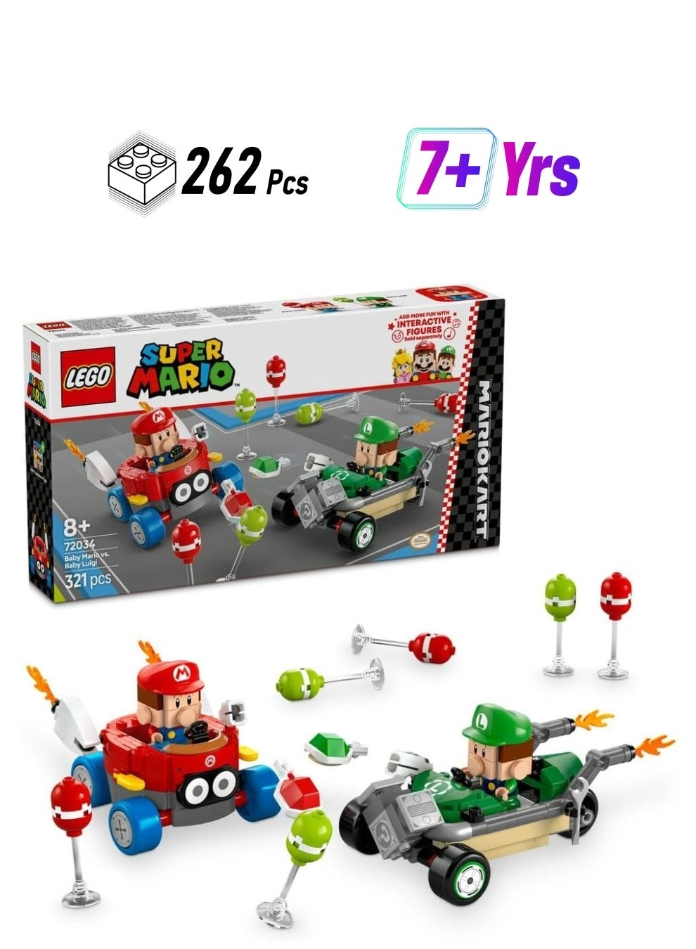 Super Mario Mario Kart Baby Mario vs. Baby Luigi (72034)