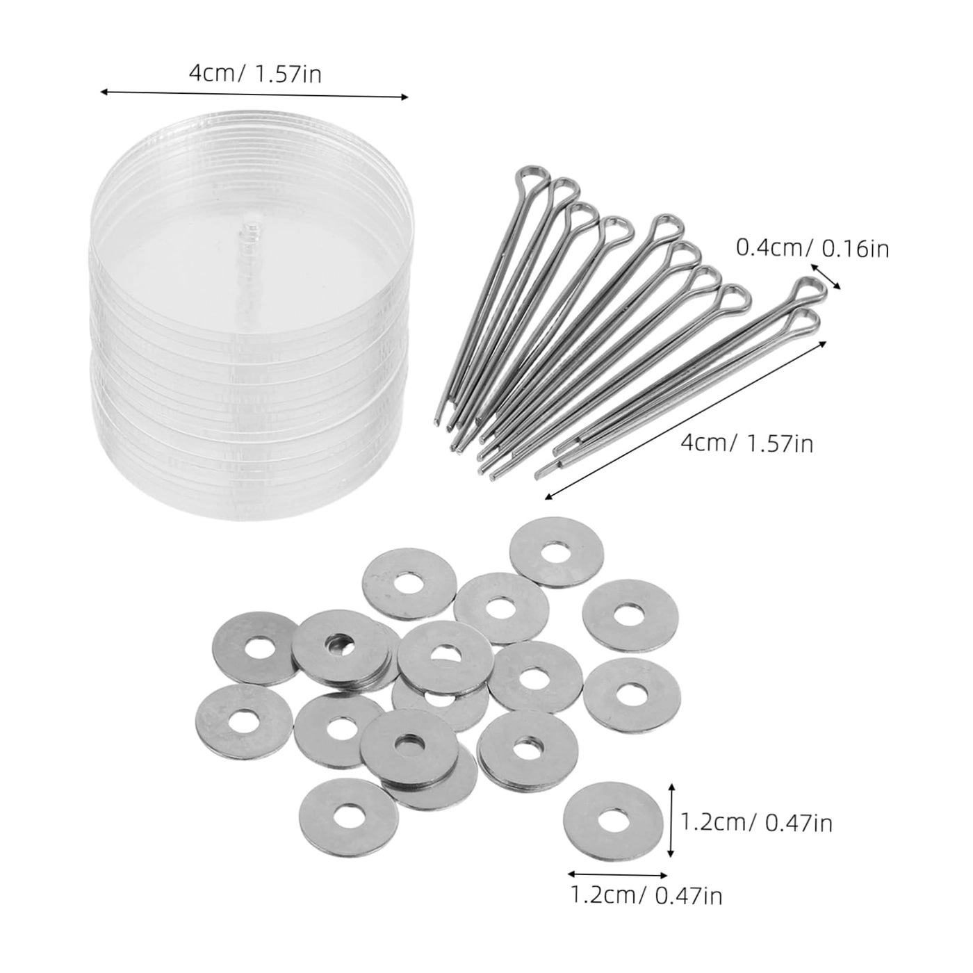 Doll Limb Connectors - 20 x acrylic gaskets 20 x metal gaskets 10 x metal clips