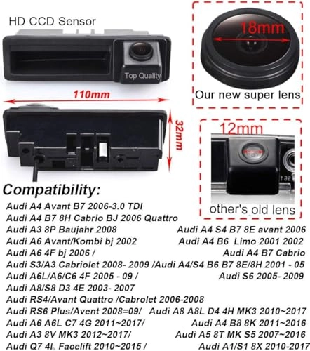 Boot Handle Reversing Camera - Night vision 1280 x 720 pixels