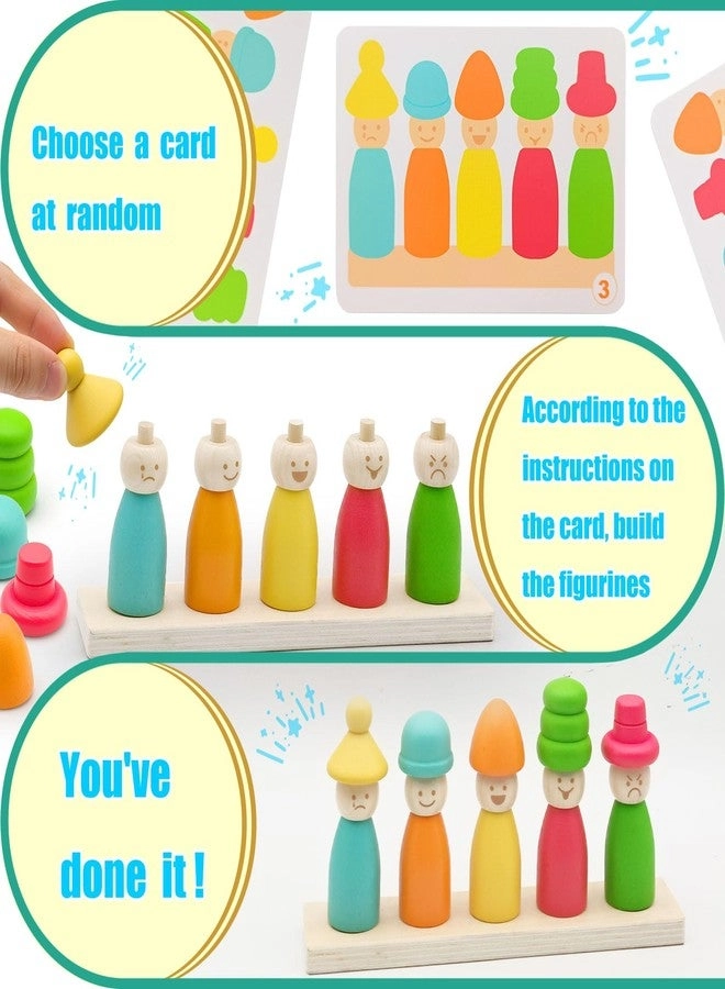 Montessori Wooden Stacking Toys - 3 4 5 6 Year Old