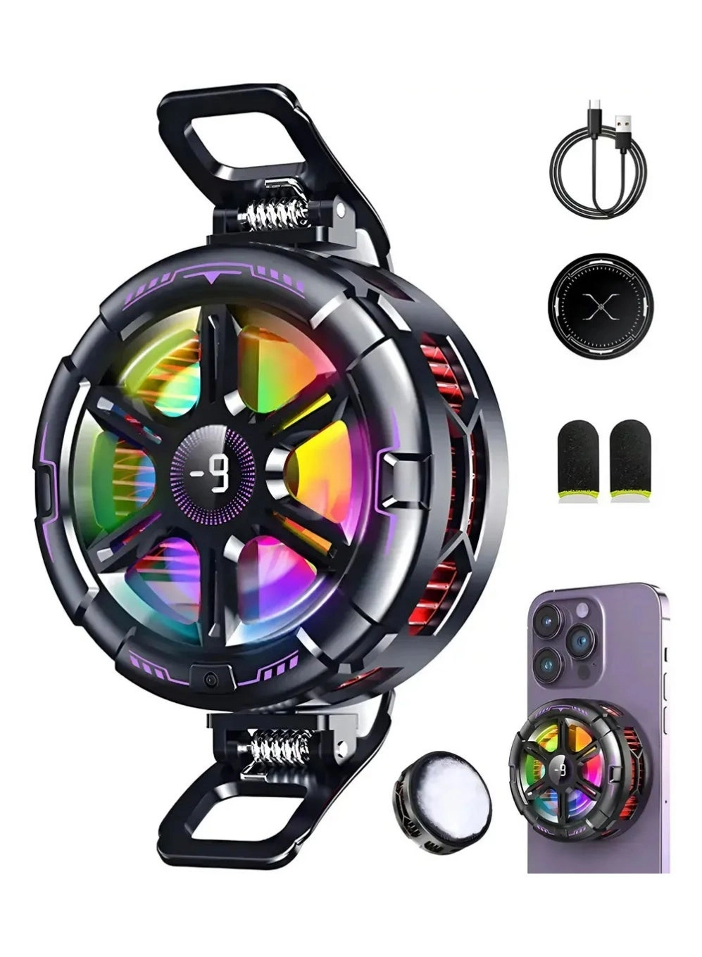 Puluz Cell Phone Cooler - Magnetic RGB LED