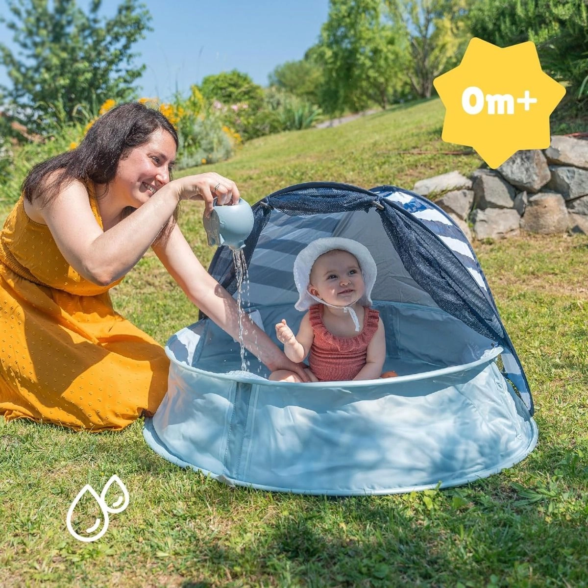 Silicone Watering Can Hippopotamus - Light Blue 0+