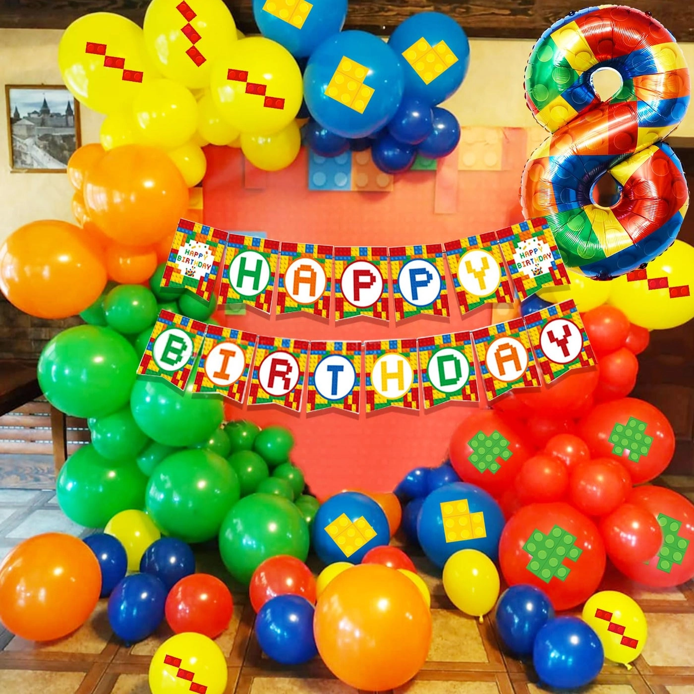 Birthday Decoration Building Blocks - Birthday