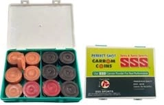 Kalindri Sports Carrom Coins - 24 PCS Wooden Sticker