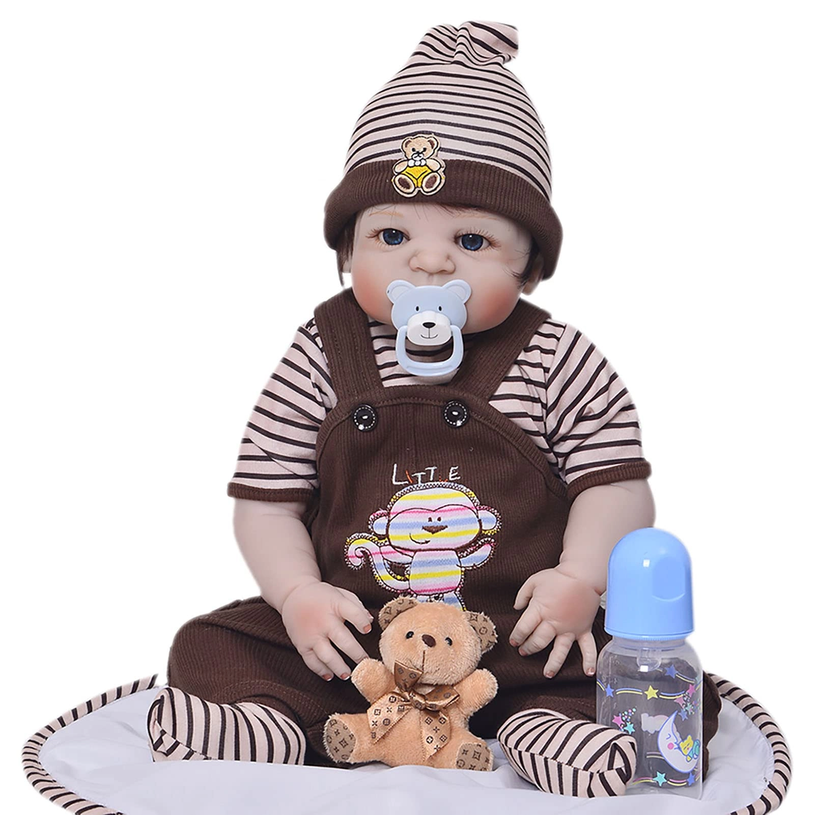 Reborn Baby Doll - 22 Inch Vinyl Brown Eyes