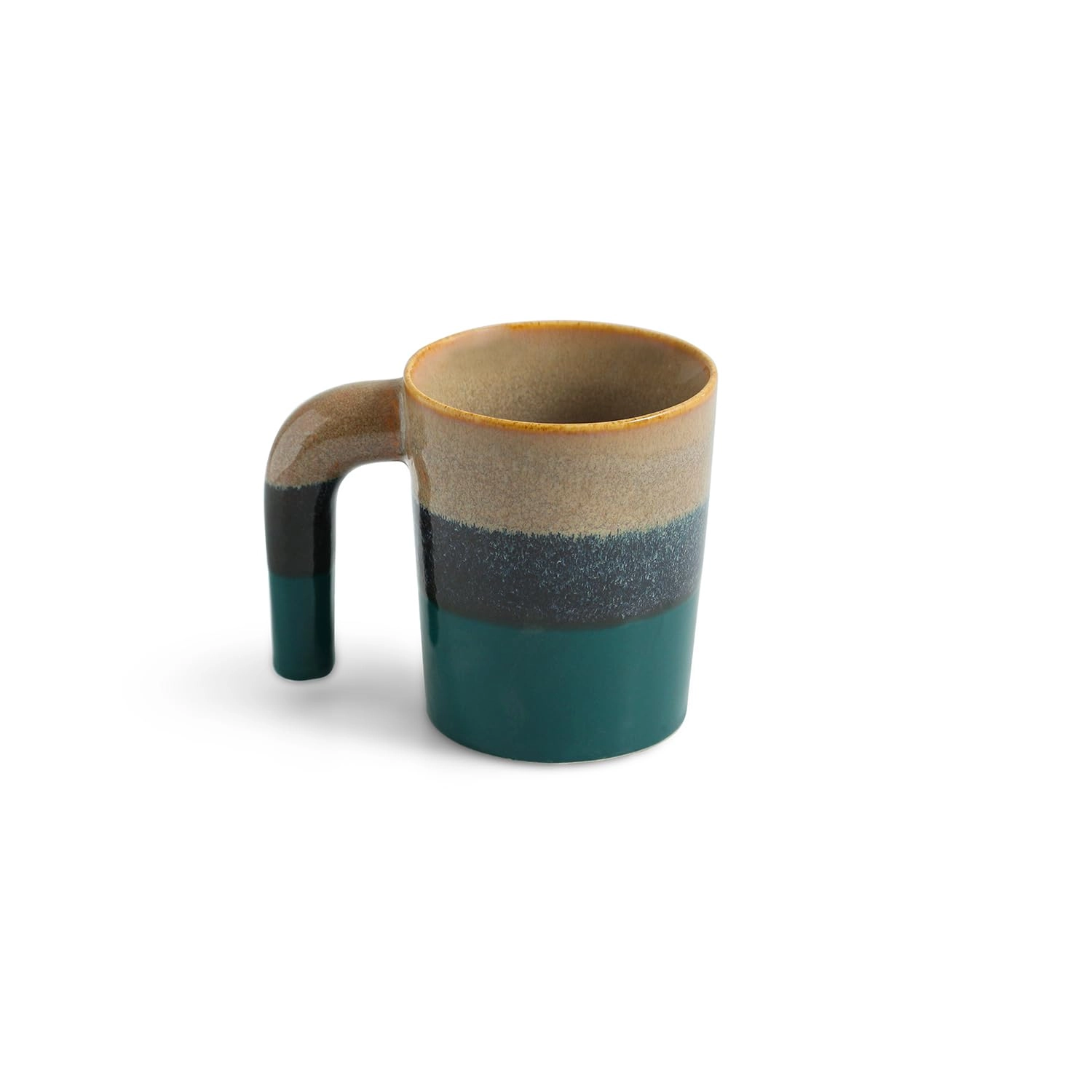 Two-Toned Glazed Ceramic Coffee Mug - 2 pcs Hue & Handle 300 ml
