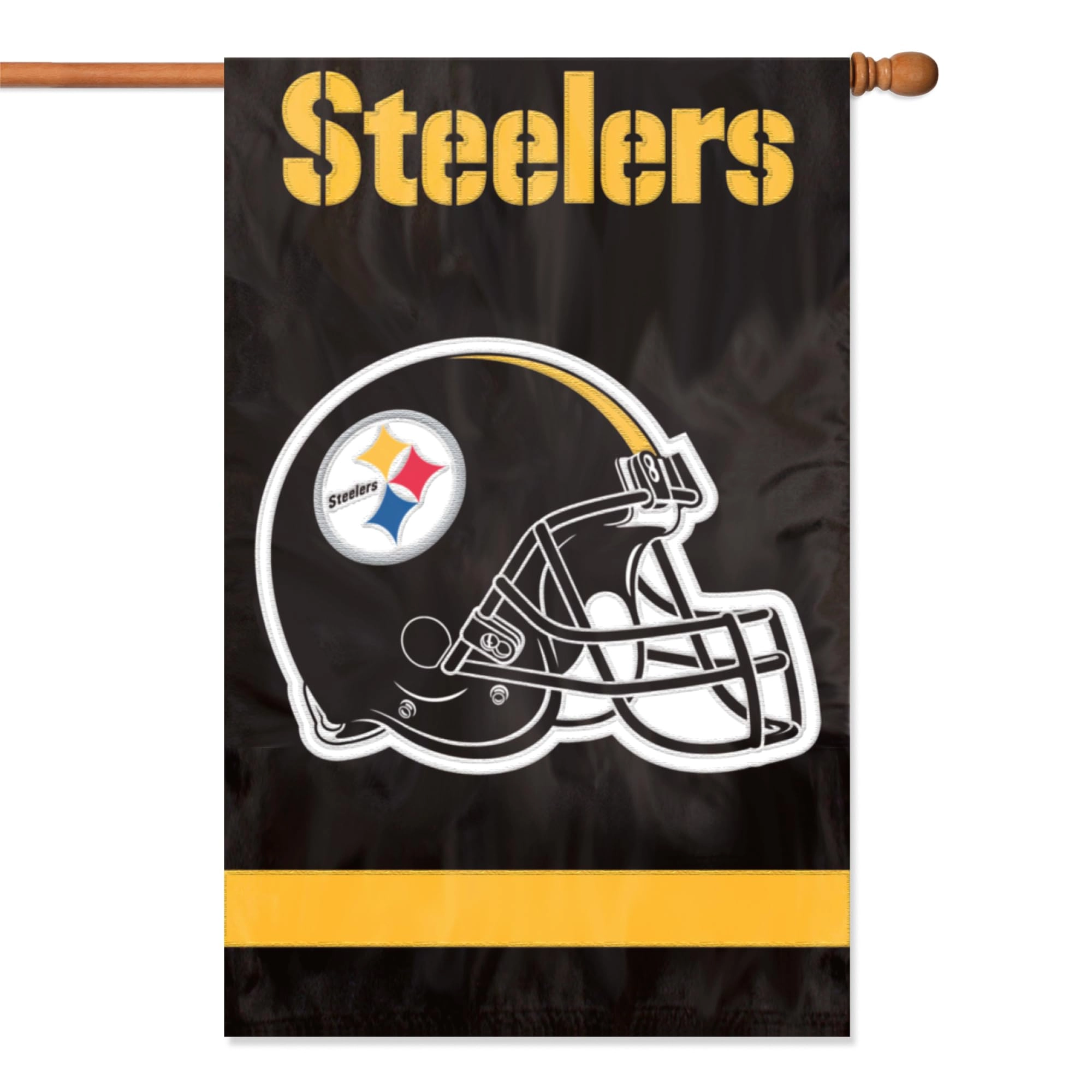 Pittsburgh Steelers Applique Banner Flag - 1 Game Day, Outdoor Events, Sports & Tailgating