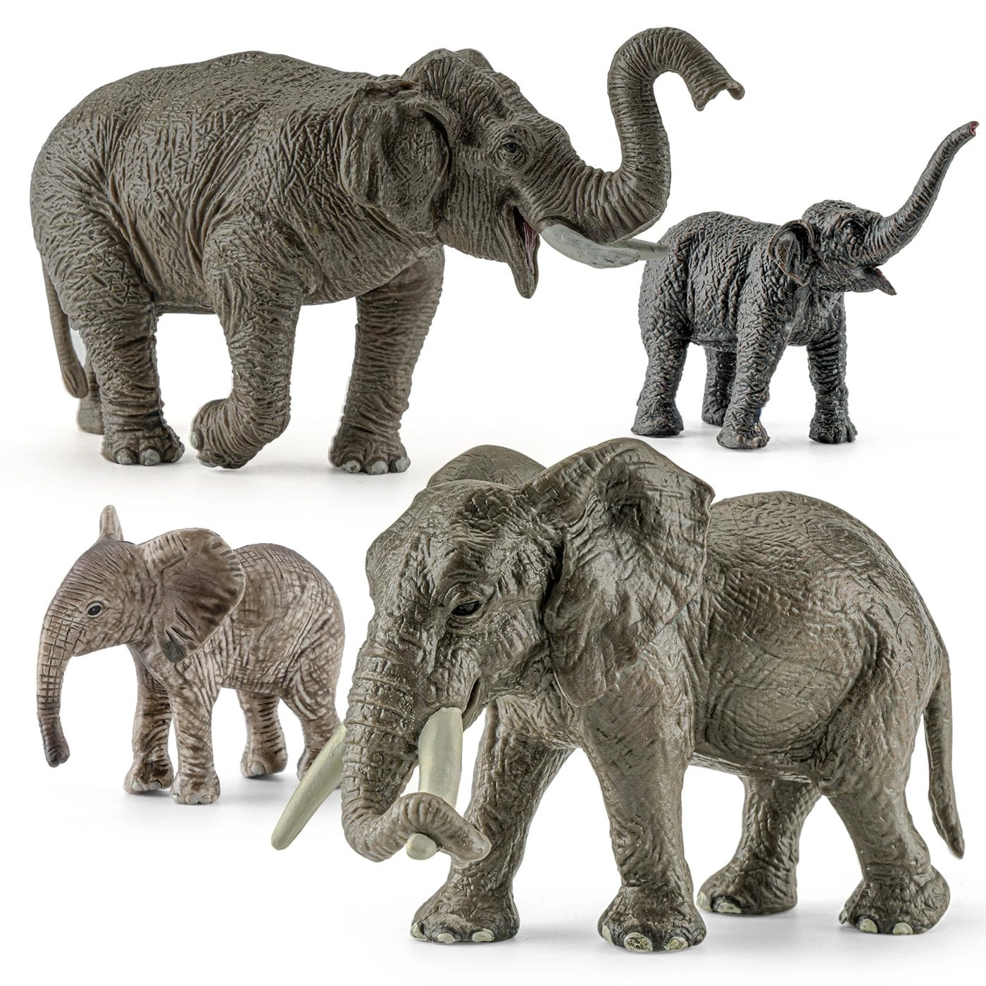Safari Elephant Animals Figurines - Elephant 4PCS