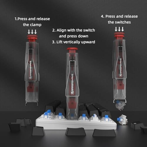 2-in-1 Keycap Switch Puller - 304 Stainless Steel Blue