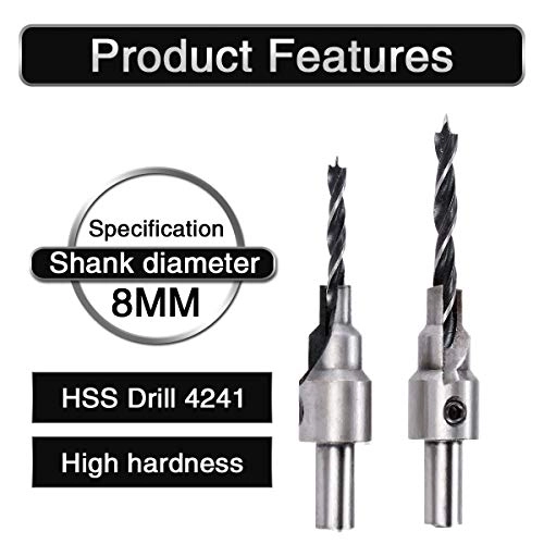 Countersink Drill Bit Set - High Speed Steel (HSS) 2pcs 4mm 5mm