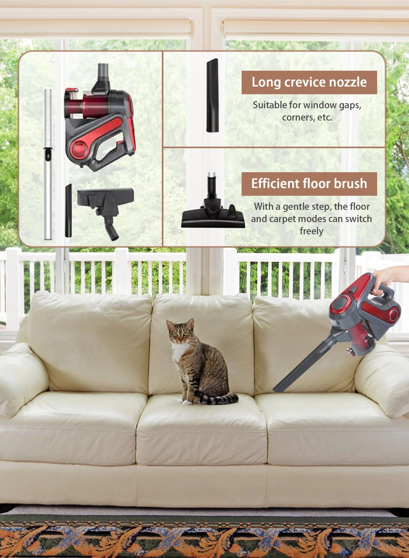 Portable Vacuum Cleaner - 600W 18000Pa 5m Cord