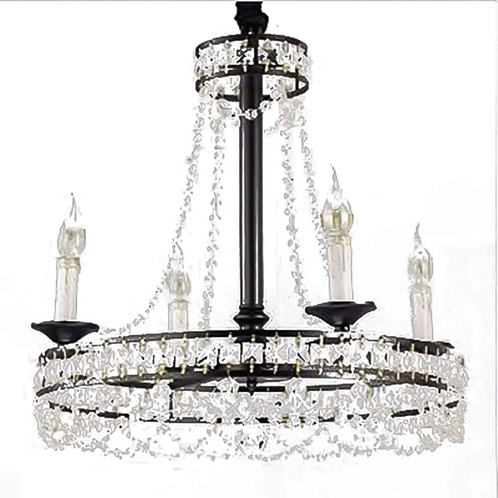 Simple Rectangular Crystal Lamp - 4 head Black Crystal