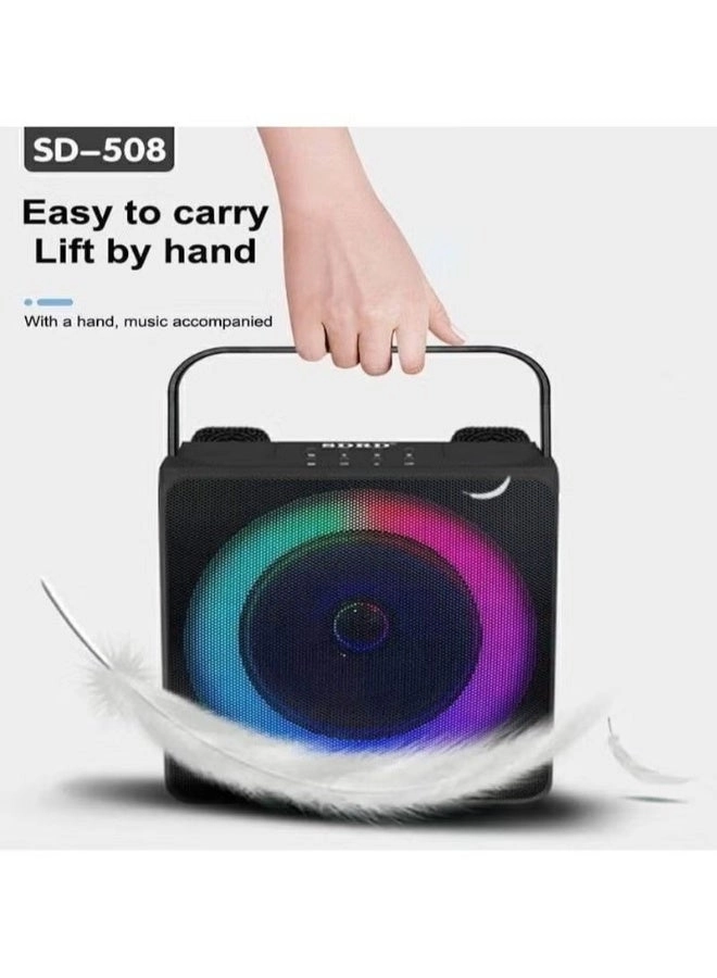 SD-508 - Mini Karaoke Bluetooth Speaker LED Lights Built-In Microphone