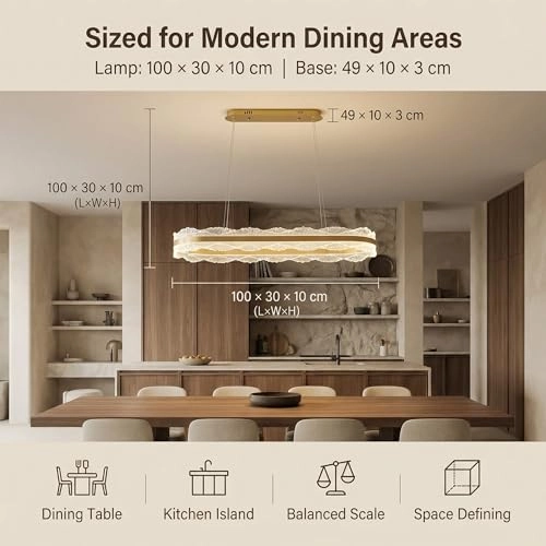 LED Ring Chandelier Oval - 3000K/4500K/6000K Stepless Dimming