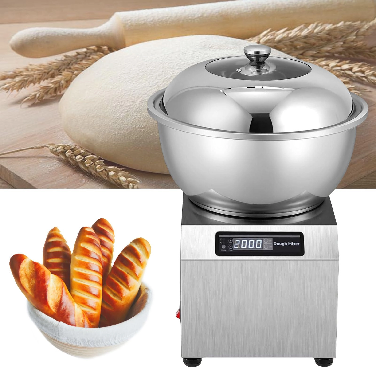 QFGain Dough Mixer - 11.02LBS/5KG 1800W