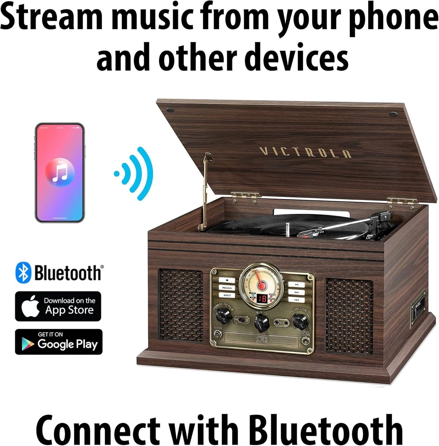 Century Signature 6-In-1 Bluetooth Turntable - Belt Drive