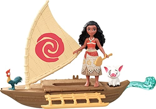 Moana Small Doll + Floating Boat + Friend Figures