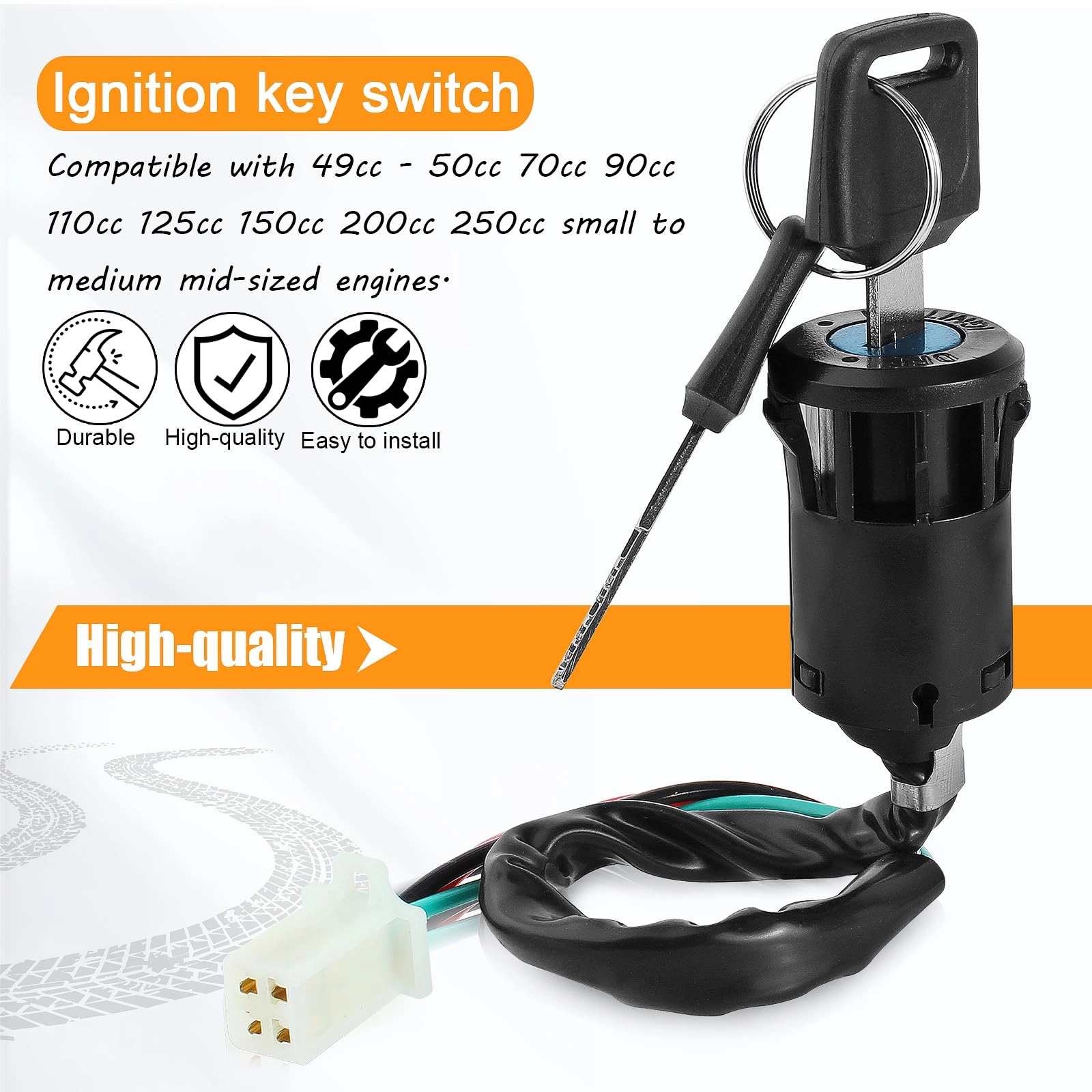 Ignition Key Switch - 4 Pin Plug-In Mount