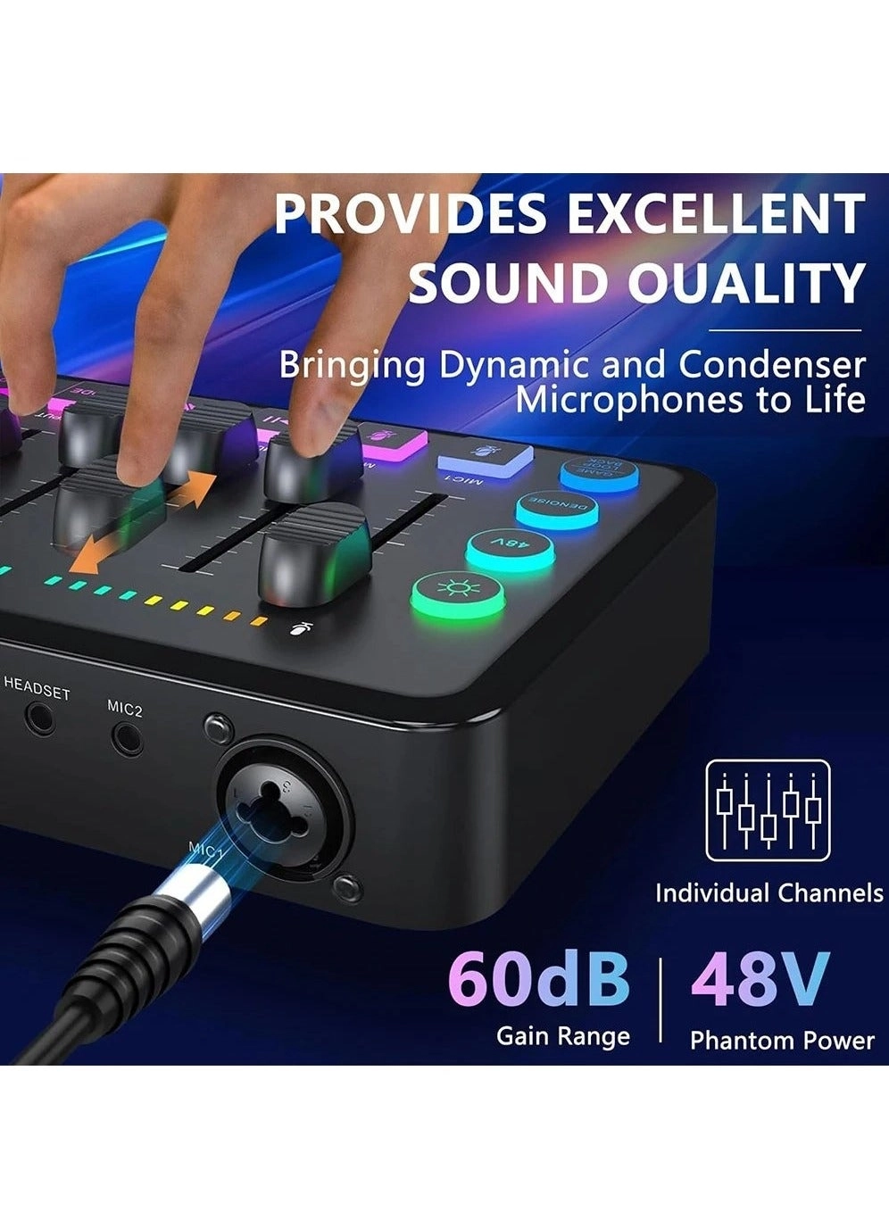 Audio Mixer + M800Mic USB Microphone