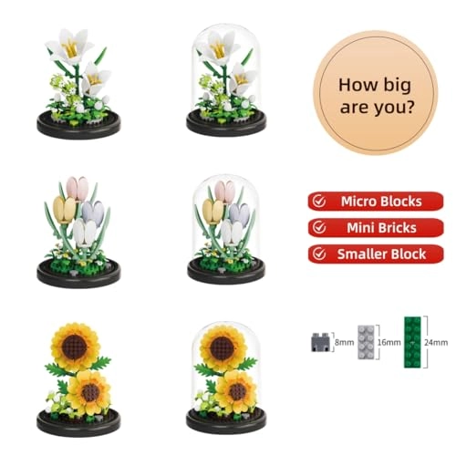 Botanical Flower Micro Blocks Set - Lily 600 pcs