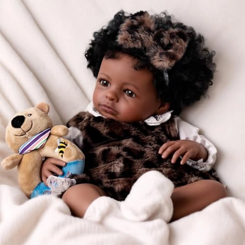 Reborn Baby Doll - 20 Inch Vinyl Cotton Black Ages 3+