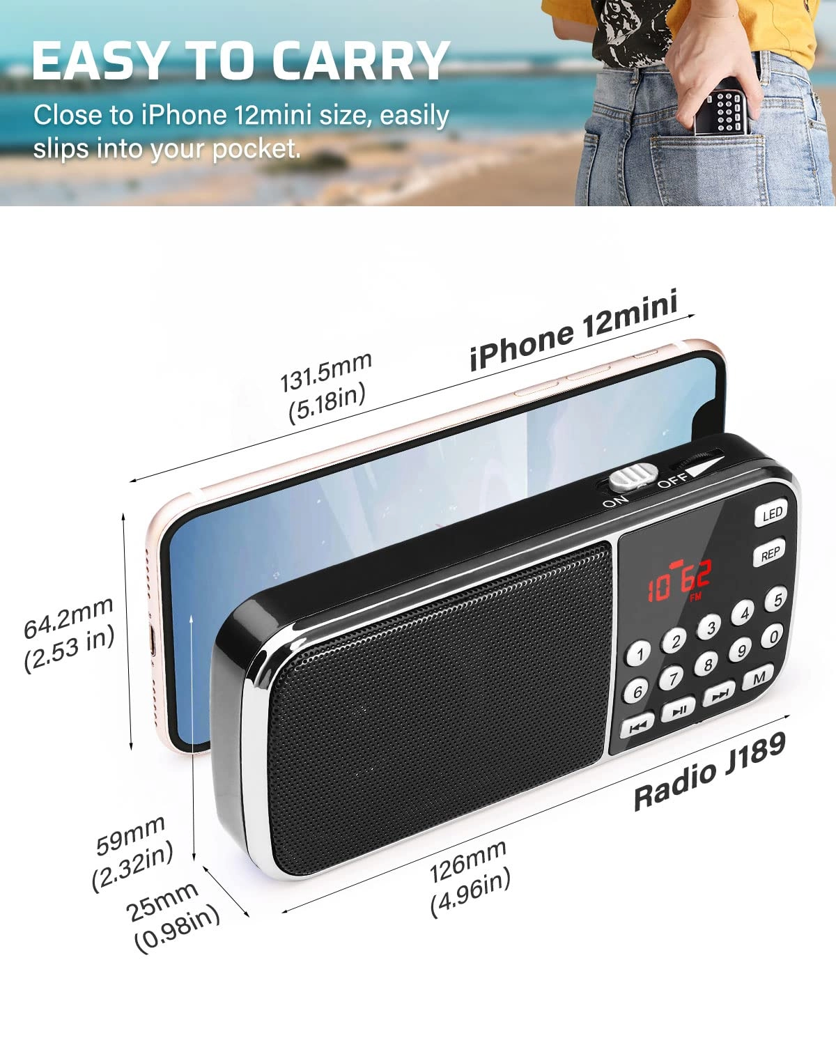 J-288 - Portable AM FM Bluetooth