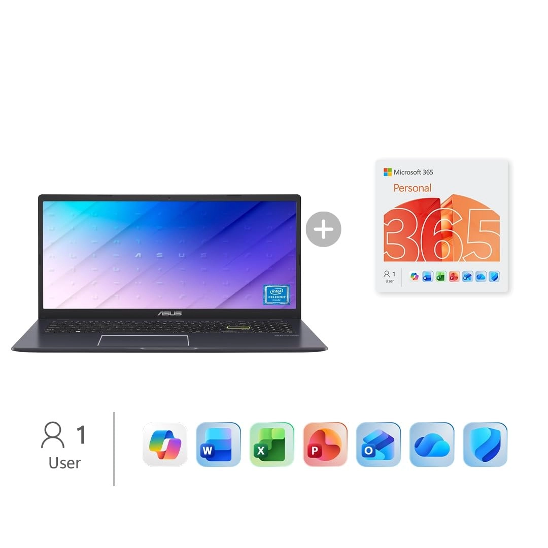 ASUS Vivobook GO 15 Slim E510KAB-BR1140WS - 15.6'' Celeron N4500 4GB DDR5 128GB eMMC