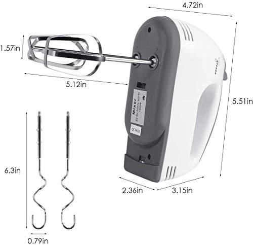 Electric Hand Mixer - 7-Speed Stainless Steel Lightweight
