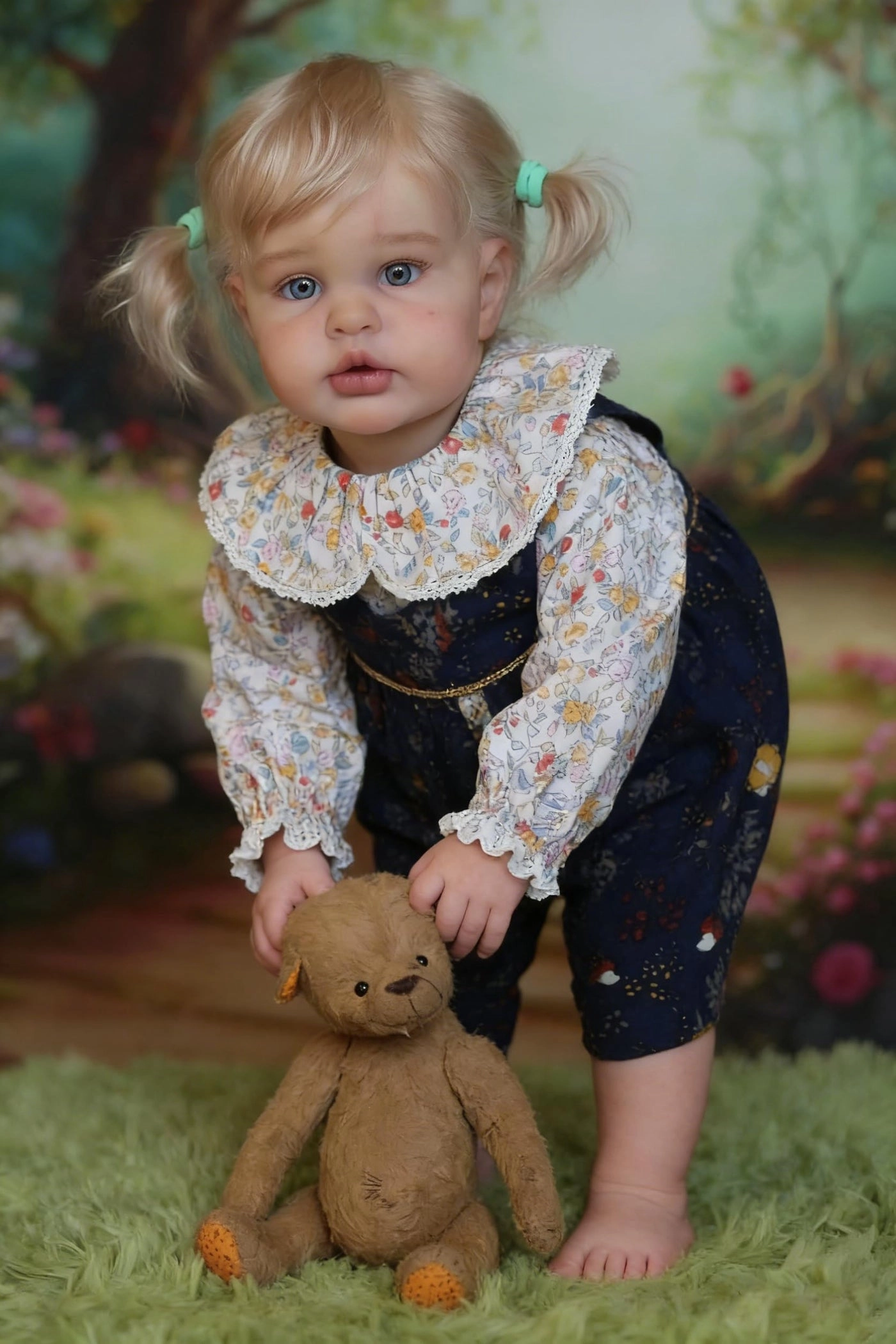 Reborn Baby Doll - 24 inch Silicone Floral Dress