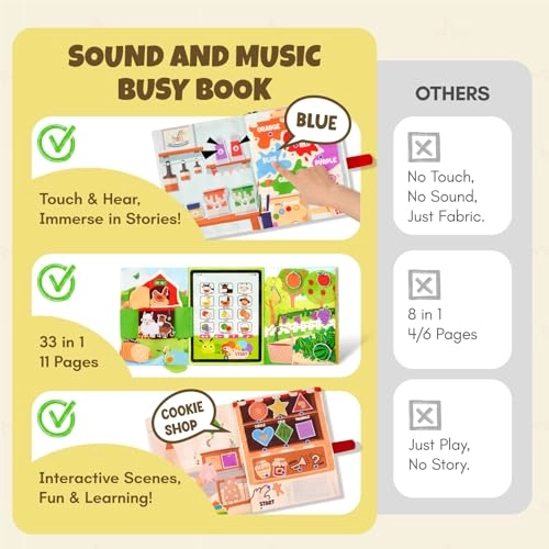 Busy Book - 1 2 3 4 5 Year Old 13 pieces