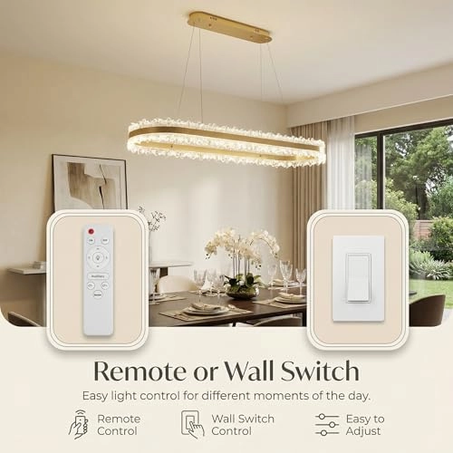 LED Ring Chandelier Oval - 3000K/4500K/6000K Stepless Dimming