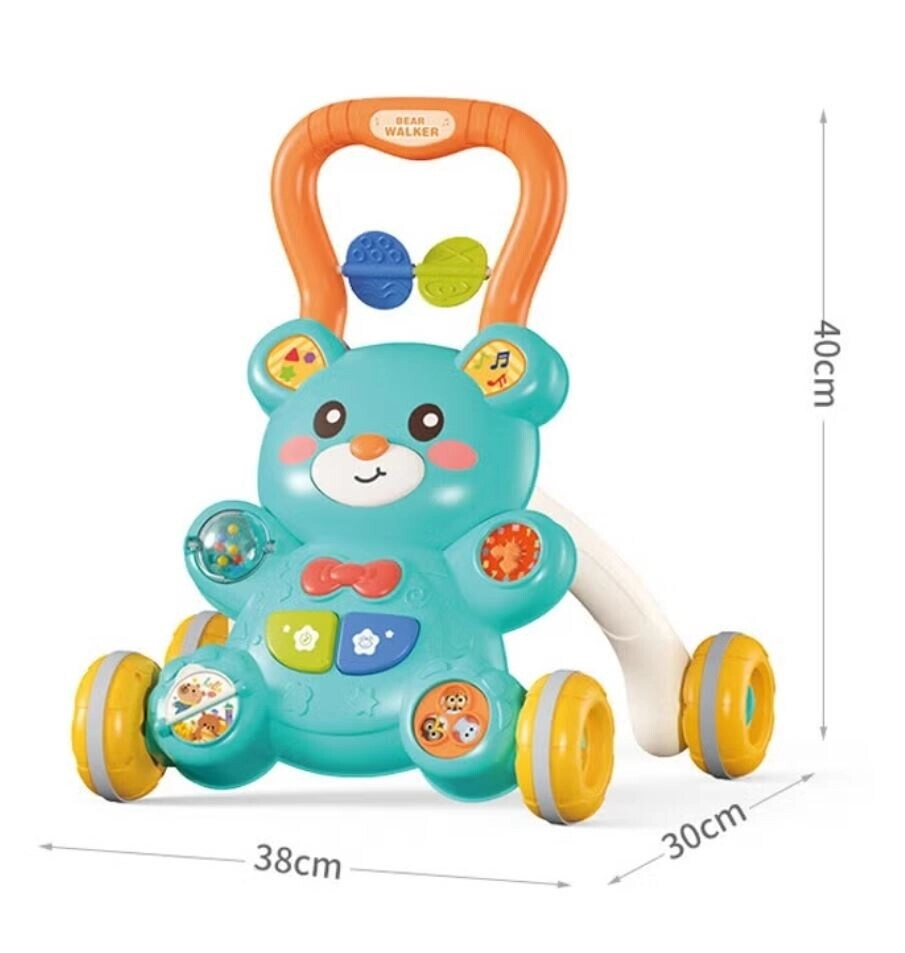 Bear Push Toy - Music Lights Adjustable Speed