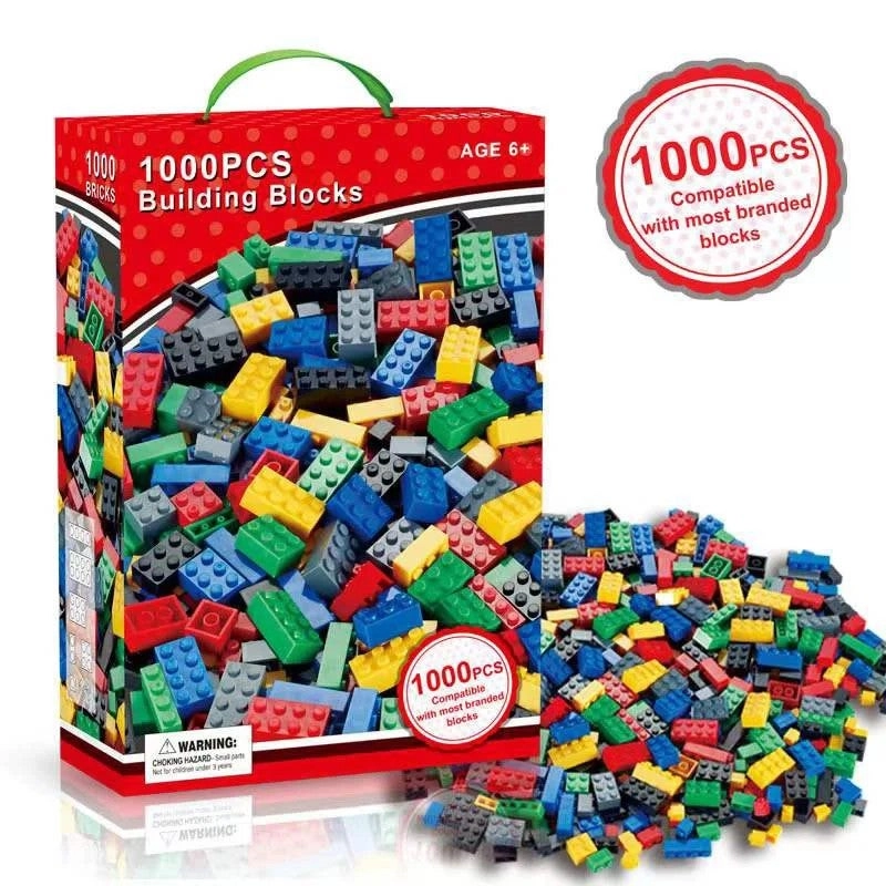 Plastic Classic Building Bricks Set - 500/1000 pcs
