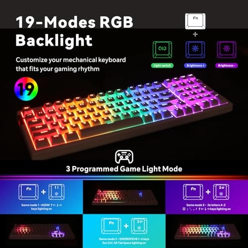 Mechanical Gaming Keyboard - 98 Keys Wired
