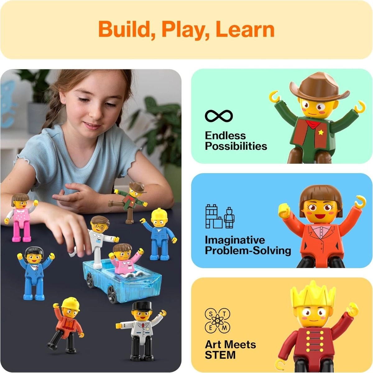 Magnetic Character Figures - (ALGT-PTA08) 16 pcs