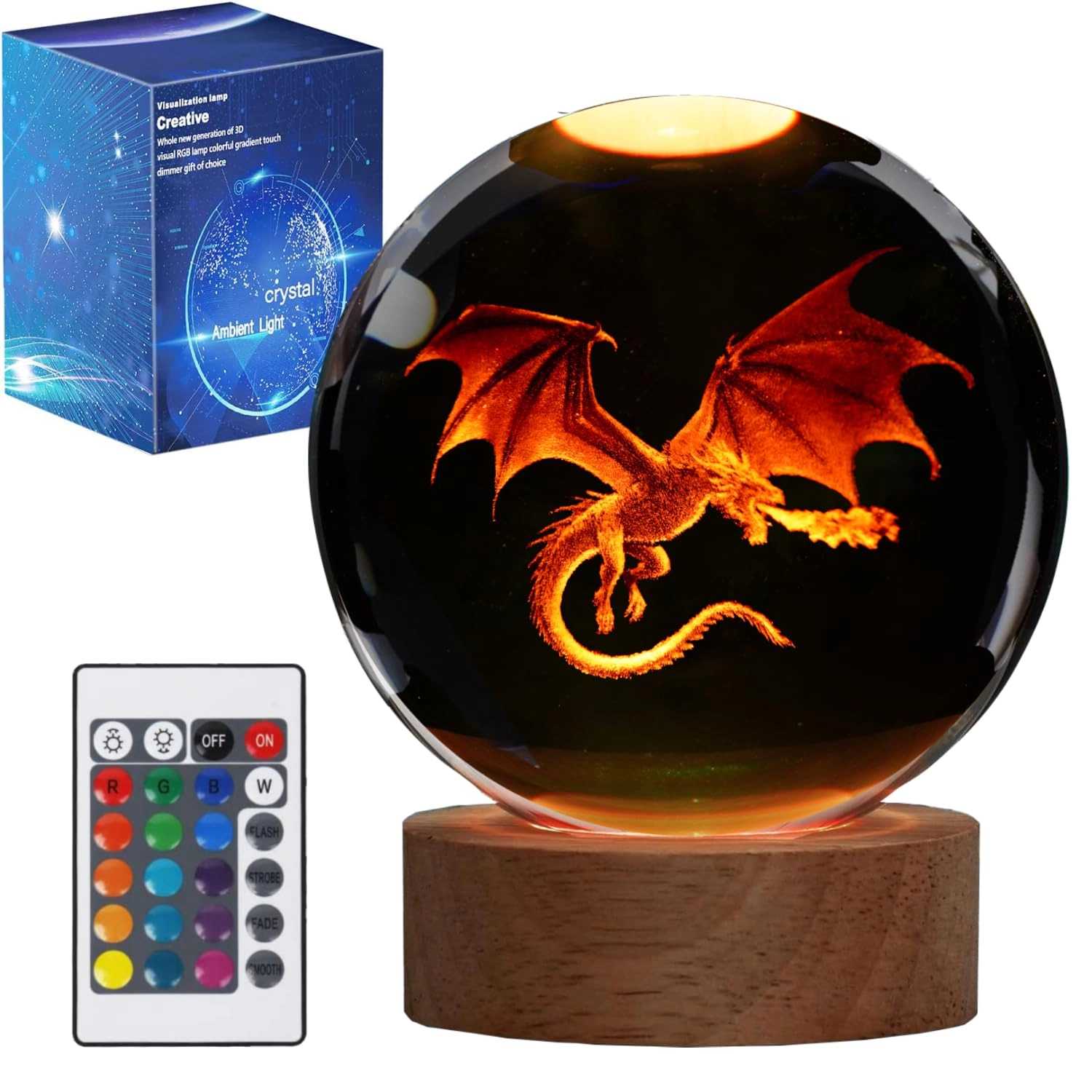 posshe Dragon Night Light - Battery Powered 16 colors