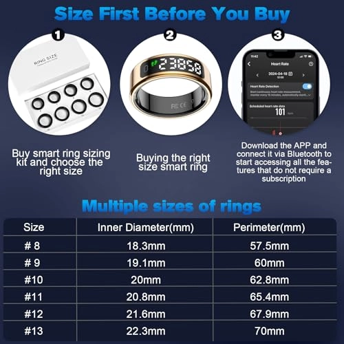 Smart Ring - LED Dispay Screen Heart Rate Sleep Tracker