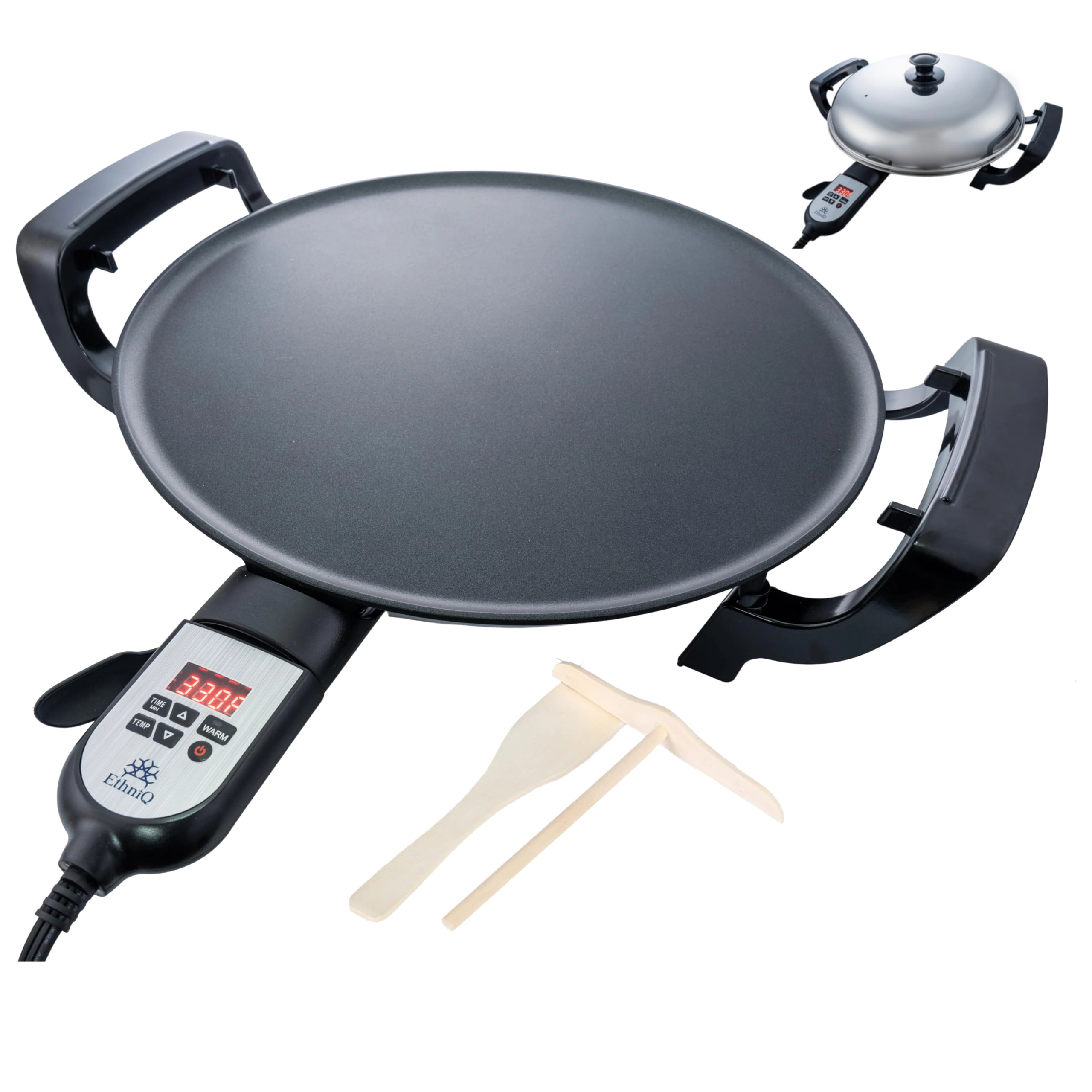 ETHNIQ 16" Electric Griddle - Digital Temperature Control Adjustable Heat Control Nonstick