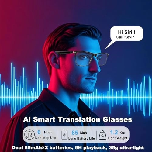 Ai Translation Smart Glasses - 100+ Languages Bluetooth