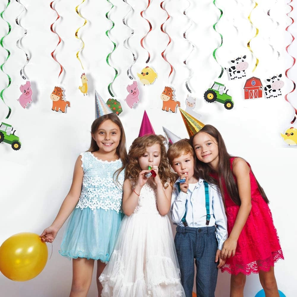 Farm Animals Hanging Party Decorations - 18 pieces Birthday