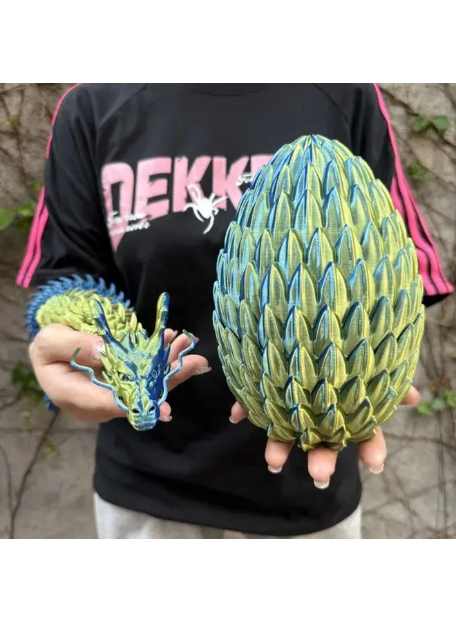 Dragon Egg - Pink Rainbow 3D Printed Movable Set