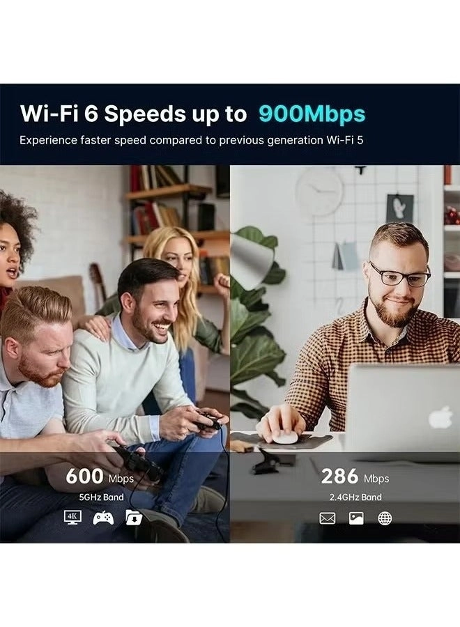 WiFi 6 USB Adapter - Dual-Band 5GHz 2.4GHz USB Wireless